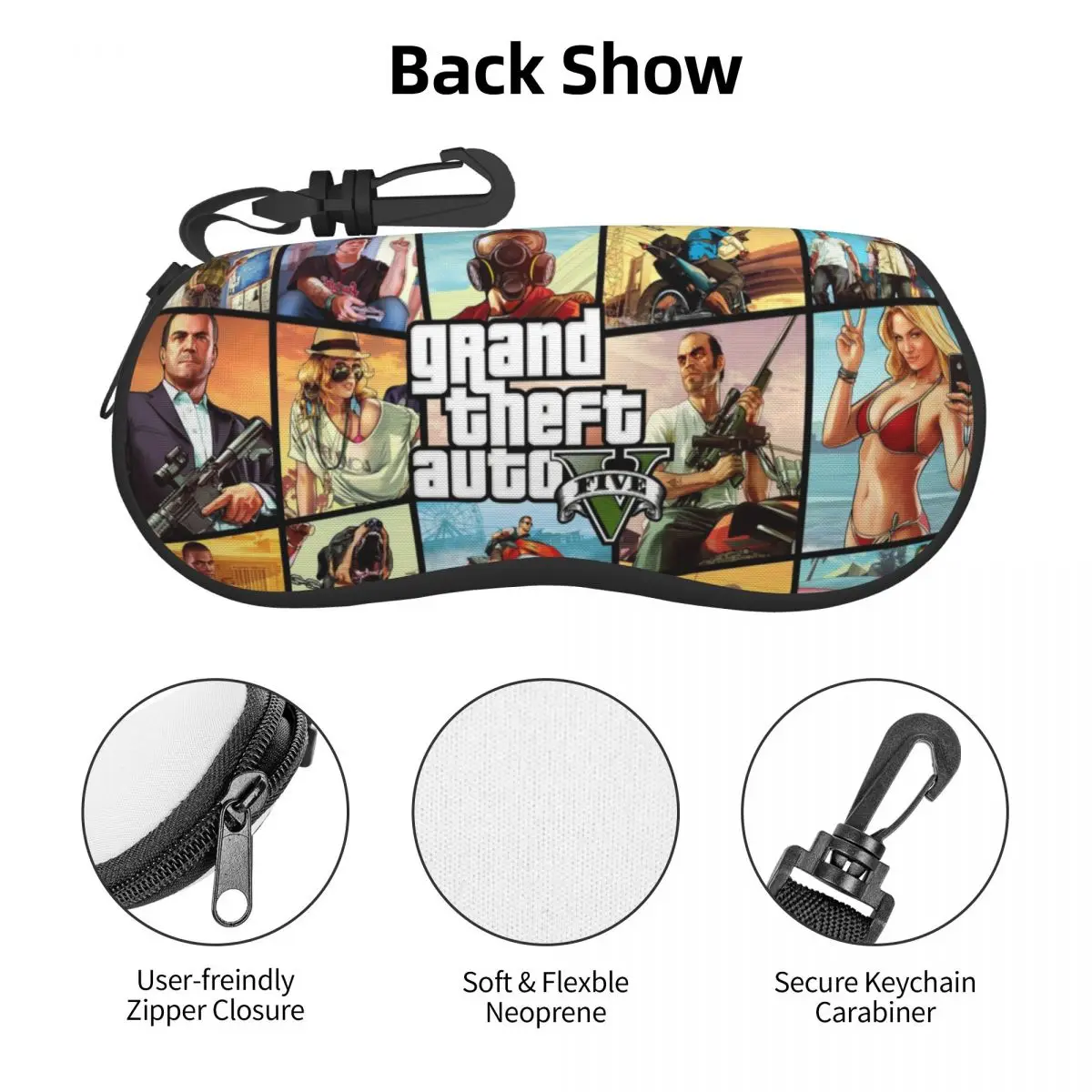 GTA 5 Video Game Eyeglass Glasses Case Women Men Soft Grand Theft Auto Sunglasses Protective Bag