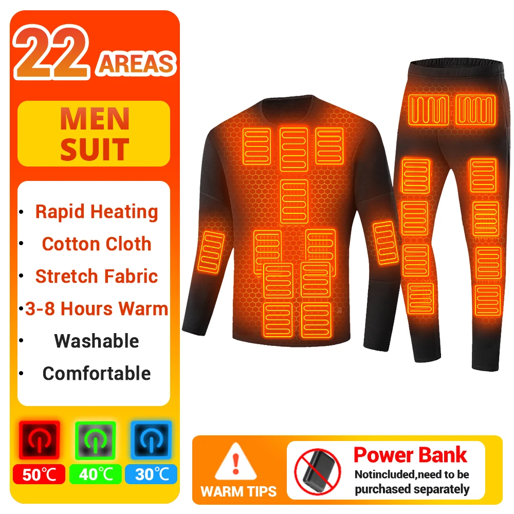 

Men Electric Heated Underwear Tops Self Heating Warm Underwear Usb Heating Thermal Shirt For Outdoor Ski Heating Warm Underwear