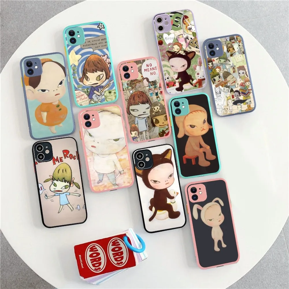 Y-Yoshitomo Girl NaraS Phone Case For IPhone 14 X XR XS 7 8 Plus 11 12 13 Pro MAX 13mini Matte Shockproof Case