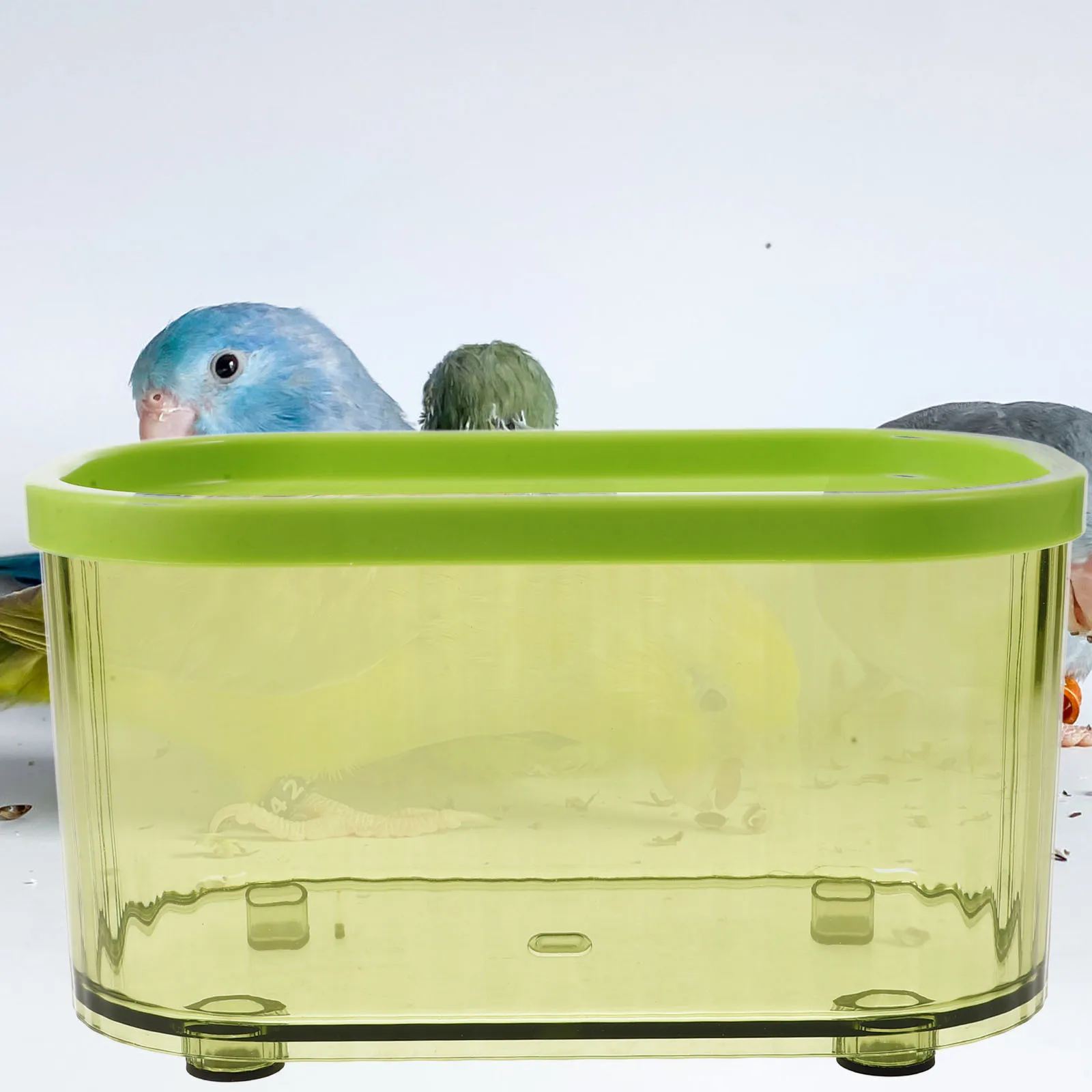 

Lightweight Plastic Bird Bath Bathtub Cage Shower Box Parrot Cockatiel Budgerigar Easy Clean Removable Lid Pet Supplies