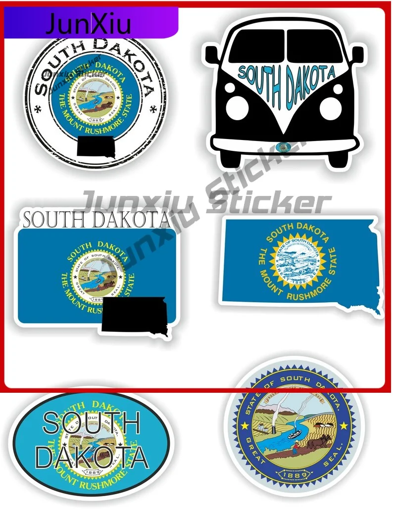

South Dakota Flag United States Vinyl Stickers Travel Vacation Decals Exterior Accessories Rv Decal Stickers Car Bumper Protecto