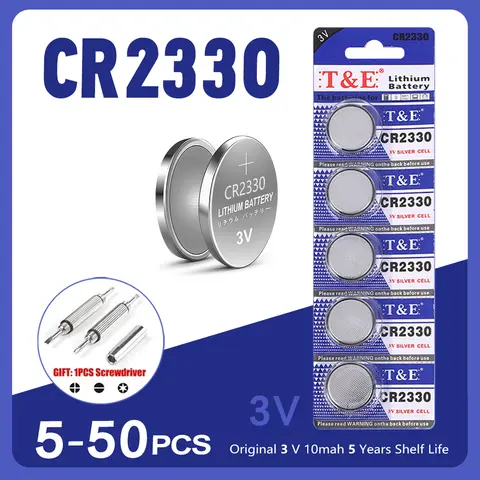 5-50PCS 3V CR2330 Button Cell Battery BR2330 ECR2330 2330 Car Remote Control LED Flash Card Installed Coin Batteries