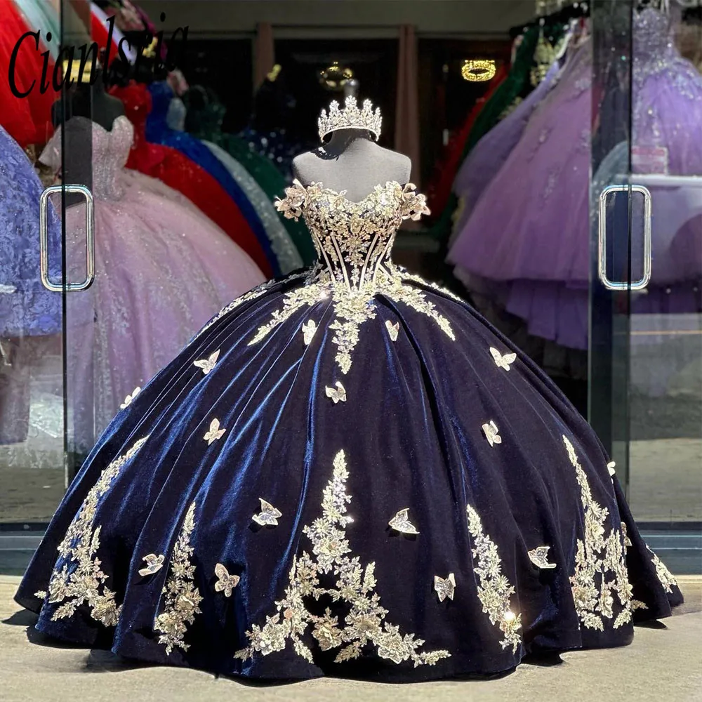 Vestidos de quinceañera Azul Real, vestido de baile sin hombros, Vestido largo de princesa, dulce 16, vestido de graduación, 15 años