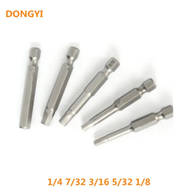 20 pcs High Quality Hexagon Socket  Pneumatic  Drill Head for 50mm length 1/4 7/32 3/16 5/32 1/8