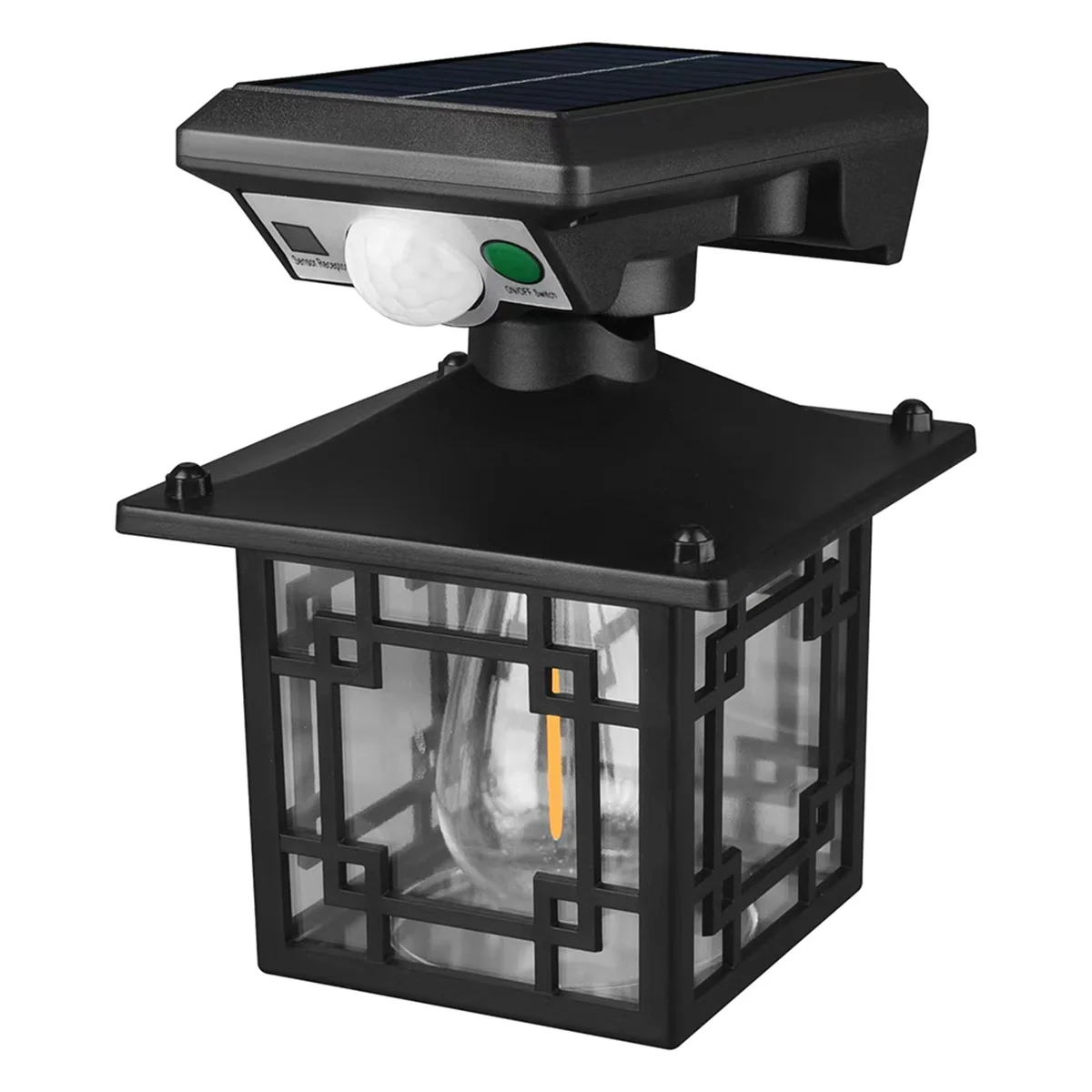 A71P Solar Wall Lanterns Outdoor Waterproof 200LM Motion Sensor Wall Lights Fence Light with 3 Modes Exterior Wall Sconces