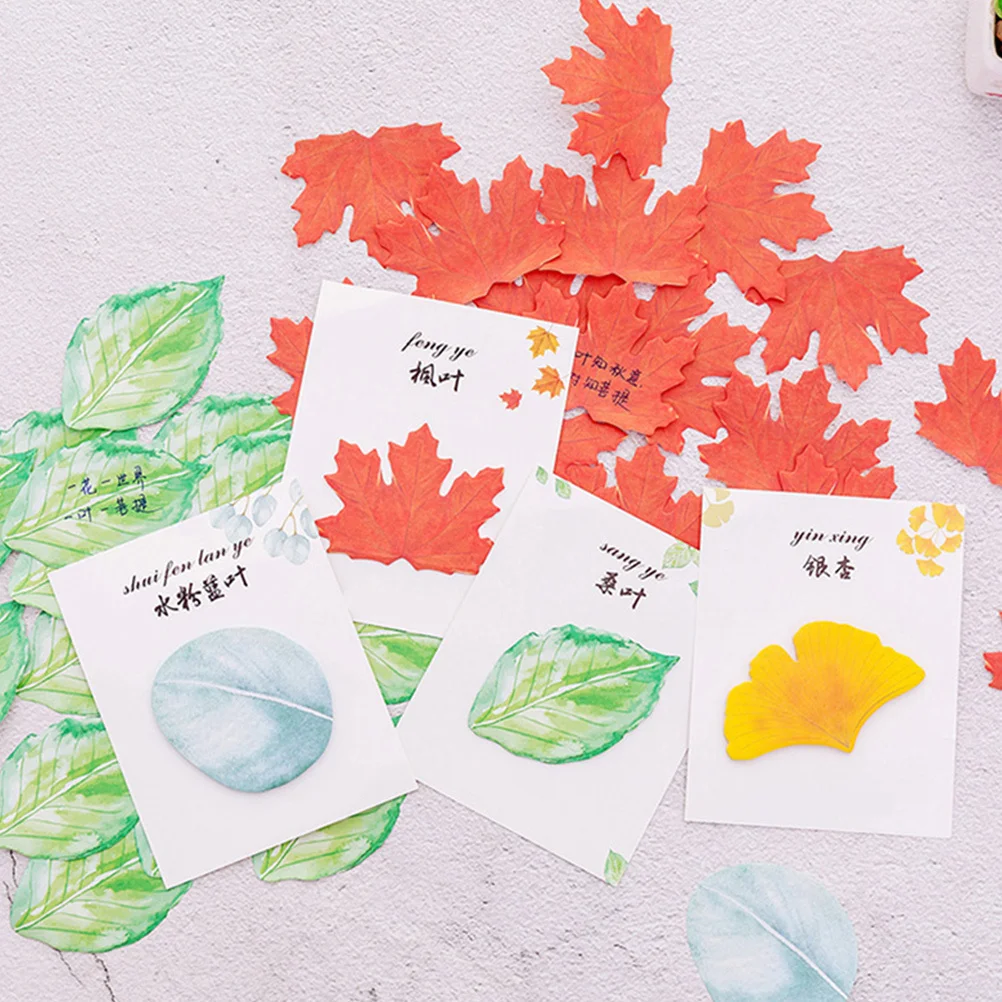 4Pcs 단풍잎 메모 패드 스티커 자기 접착제 크리 에이 티브 오피스 학교 용품 노트 알림 패드 학생 문구