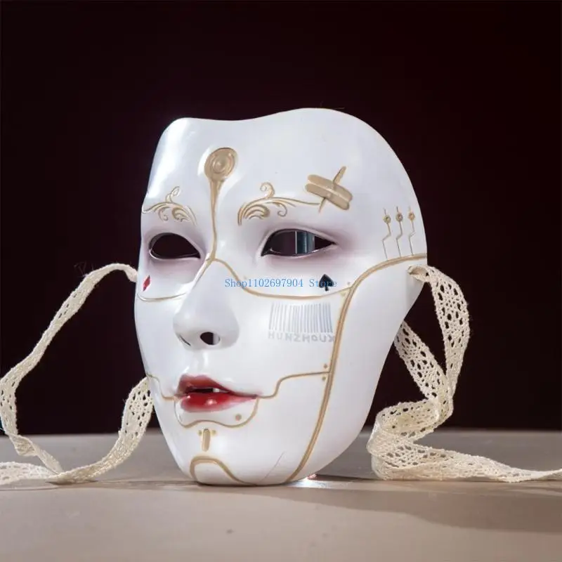 N7YF Halloween Mask Full Face Mask Mécanical Man Cosplay Mask For Women Men Halloween Masquerade Halloween Cosplay Accessoire
