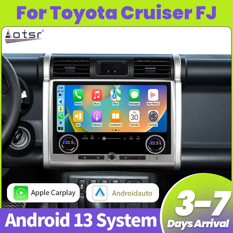 

Aotsr Android 13 8 + 256G для Toyota Cruiser FJ 2007-2024, автомобильное радио, GPS-навигация, головное устройство, мультимедийный плеер, аудио, стерео