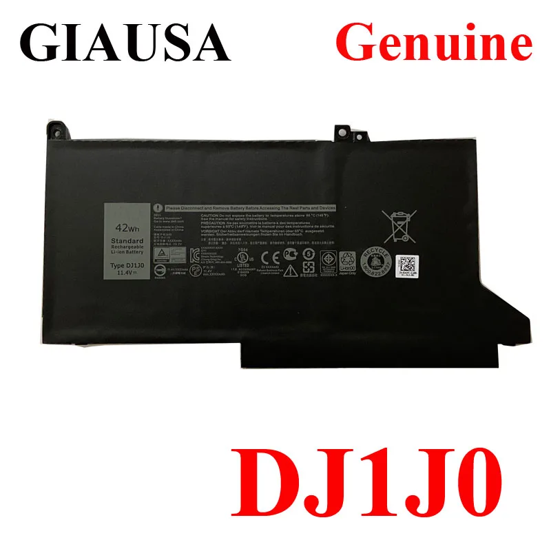 Genuine DJ1J0 DJ1JO PGFX4 ONFOH Laptop Battery For Dell Latitude 12 7000 7280 7380 7480 Tablet PC