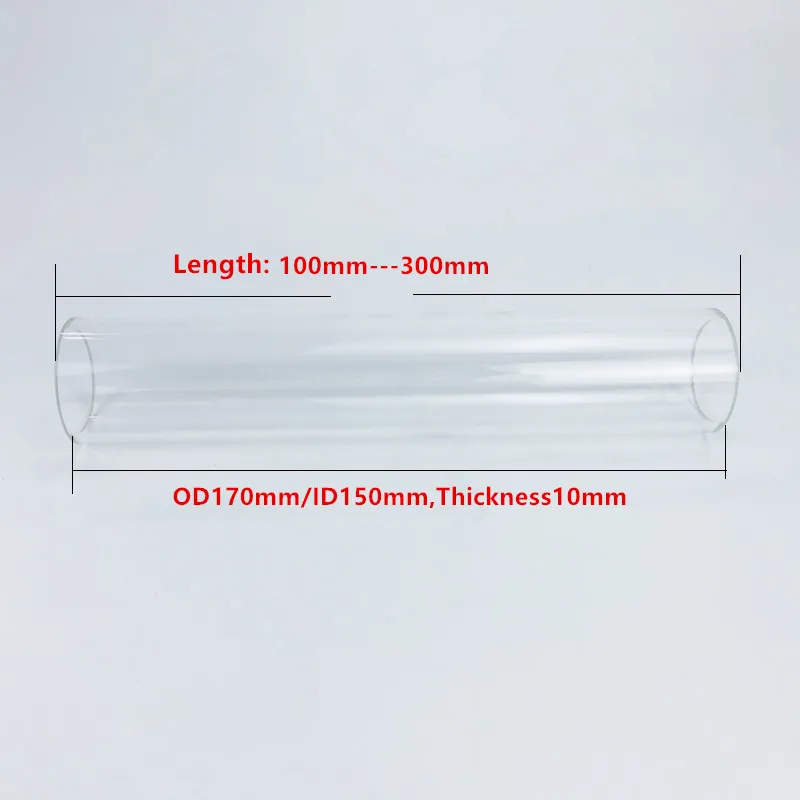 

Borosilicate Glass Column For 6" Sight Glass Dioptr, OD170mm / ID150mm, Height 100mm---300mm ,Thickness10mm,Error±1mm