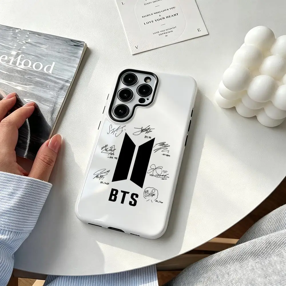 Cool Bulletproof Bts BOYS Phone Case For Samsung Galaxy S25 S24 S23 S22 S21 Plus Ultra 2-in-1 Glossy shell