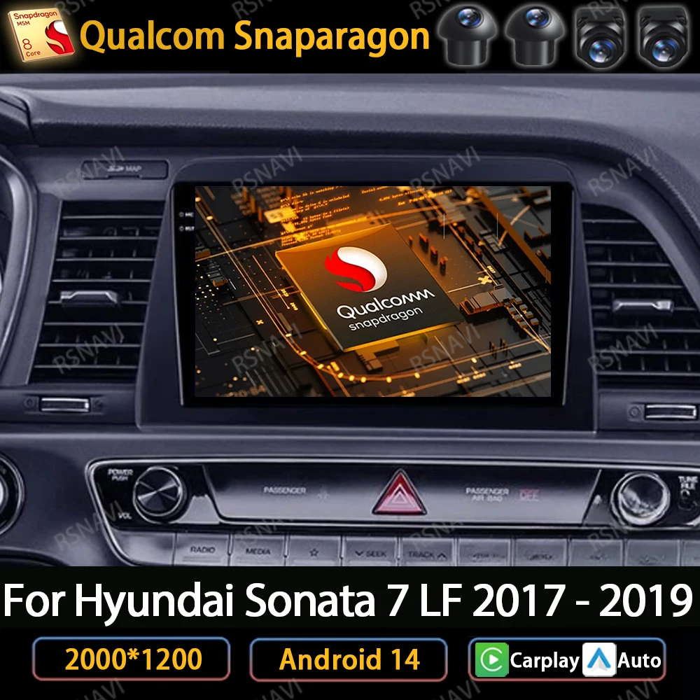 Android 14 Car Radio For Hyundai Sonata 7 LF 2017 - 2019 Multimedia Stereo Video Player Navigation GPS Wireless Carplay Auto DSP