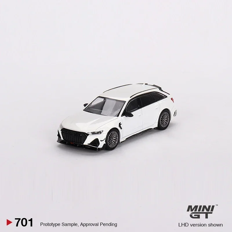 

Модель автомобиля MINIGT 1:64 ABT RS6-R, литой автомобиль из сплава # АГлавеск 701, белый металлик