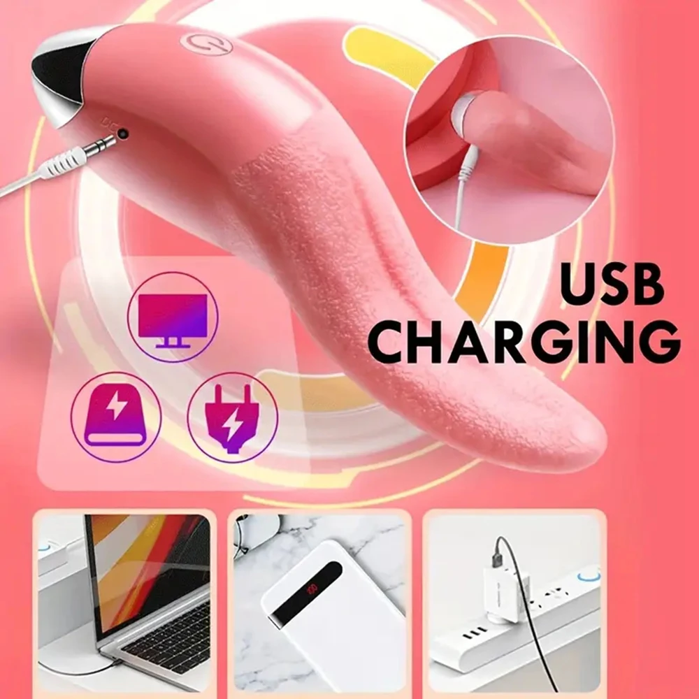 Powerful Tongue Licking Vibrator Vagina Clitoral Stimulation Nipples Stimulator Vibrators Female Masturbation Sex Toy for Women