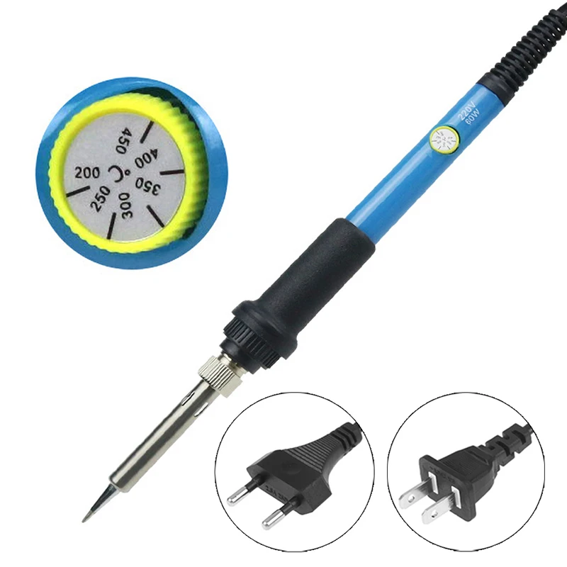 

Adjustable Temperature Electric Soldering Iron 60W Thermostatic Welding Solder Heating Nib Repair Tool Handheld Home Use