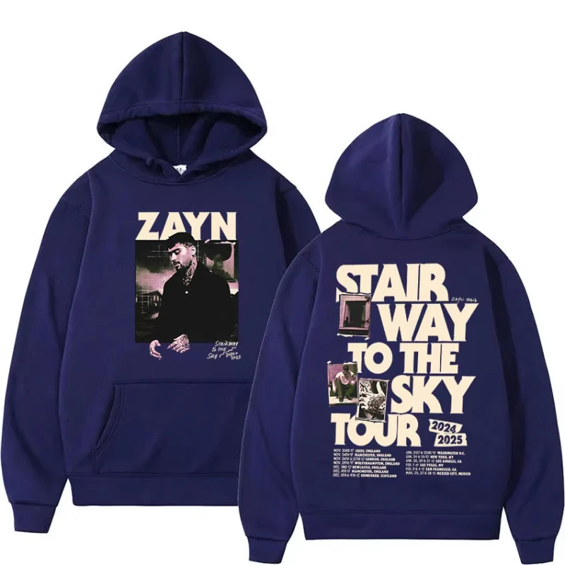 

Мужская толстовка с графическим принтом Zayn Malik Startway To The Sky Tour 2025, модная толстовка Y2K с длинными рукавами, повседневная толстовка оверсайз, уличная одежда