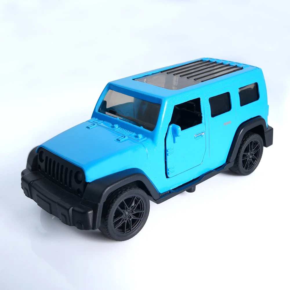 

Металлическая модель автомобиля-внедорожника синего цвета — открывающиеся двери, масштаб 1:43, инерционный механизм, коллекционная модель для автолюбителей