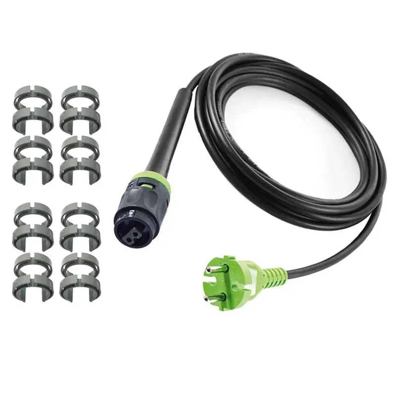 4m EU Plug AC Power Cable with 8PCS 35mm Hose Clips for CT15 E-Set CTL MIDI CTL 26E CTL 36E Vacuum Spare Parts