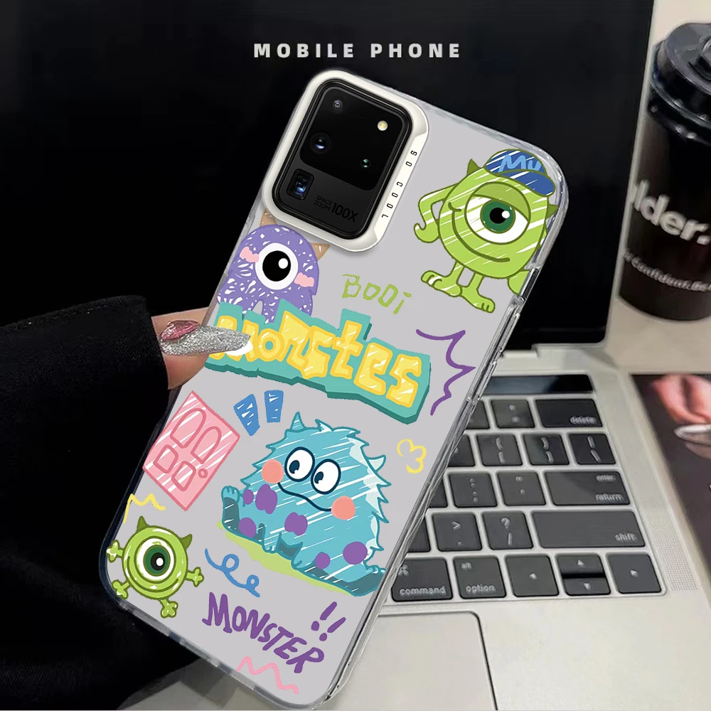 MINISO M-Monsters Inc Cute Laser Phone Case for Samsung S24 23 22 ULTRA A25 33 32 34 S PLUS IMD Shockproof Silicone Coque