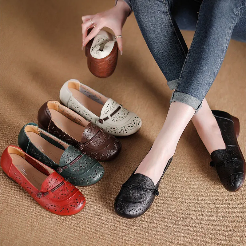 2023 New Spring And Summer Sandals Perforated Boots Flat Soft Anti-Slip Comfortable Fashion Sandals Women's Shoes Large Shoes