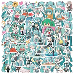 4-8CM 65pcs/set New Anime Hatsune Miku emoticon kawaii Q version Figure PVC Model Toys DIY Waterproof sticker decoration Gifts