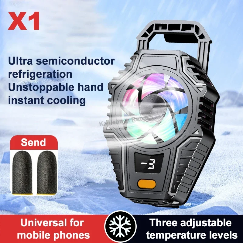 X1 Digital Display Mobile Phone Semiconductor Cooling Fan Radiator for IOS Android PUBG 3 Gears Adjustable Back Clip Game Cooler