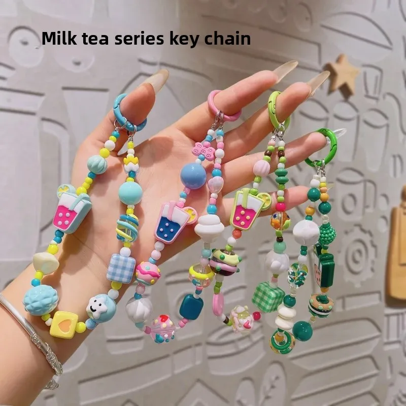 

Internet celebrities ins Japanese and Korean cartoon beaded bracelet wristband bracelet cute milk tea mobile phone chain