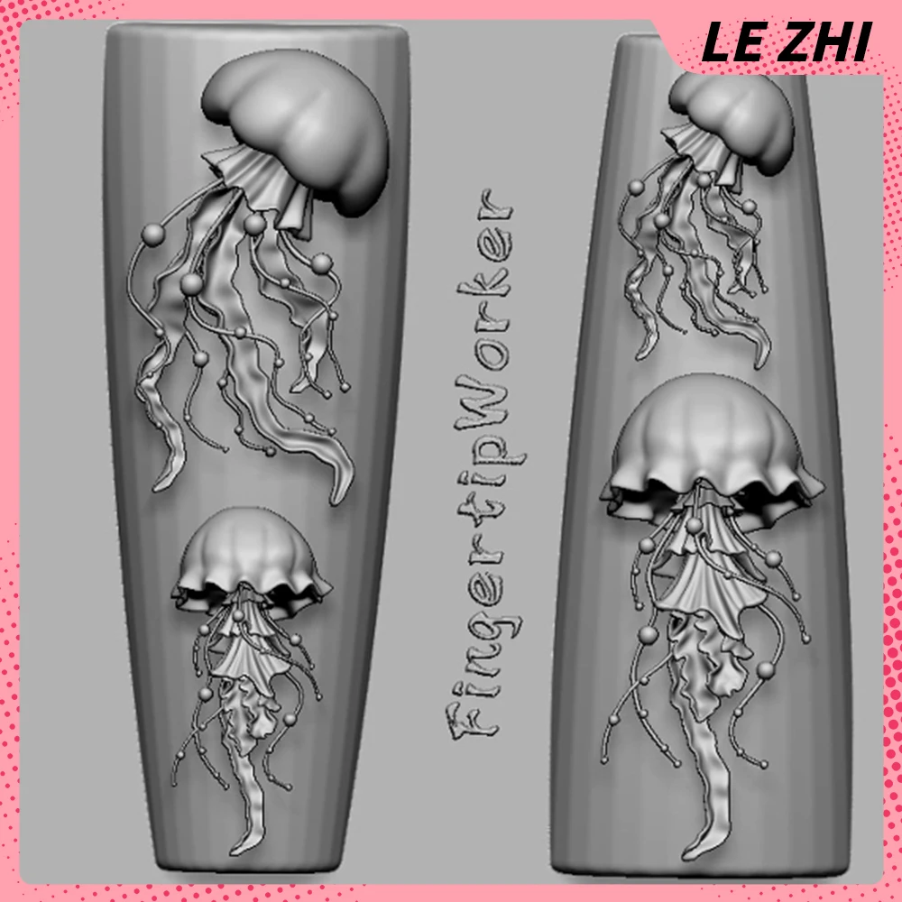 1Pc Sweet Cool Animal Series Diy Silicone Art Nails Mold Dragon Butterfly Swan Fox Snake 3D Acrylic Mold Nail Art Decorations view 4