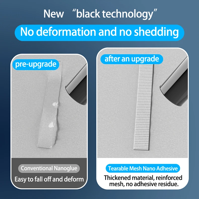 1/2mm Grid Nano Double-Sided Tape Strong Adhesion Home Installation Fixed Carpet Rack Photo Frame Repeated Washing Wall