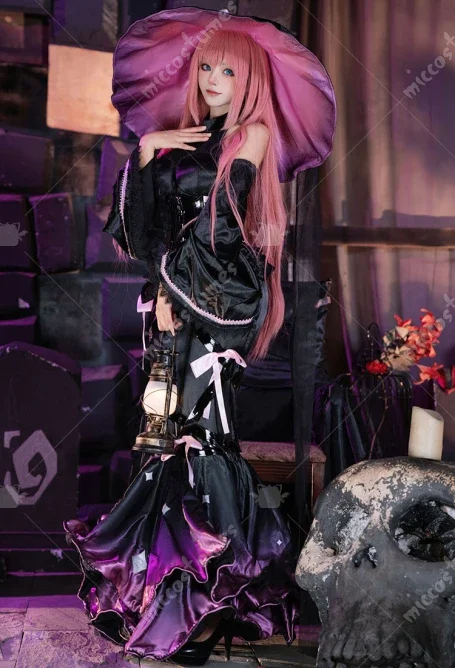 Miccostumes Women's Anime Vocal Cosplay Costume Halloween Maid Style Dress and Hat with Belt