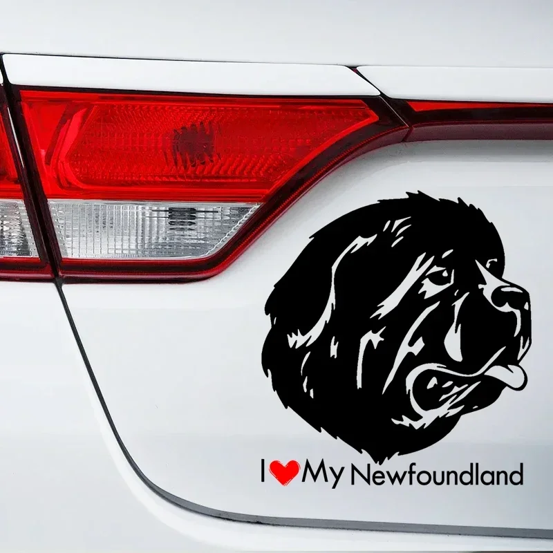 JPCT I Love My Newfoundland Dog Stickers Used for Car, Motorcycle, Bumper Waterproof Vinyl Stickers Length 15cm