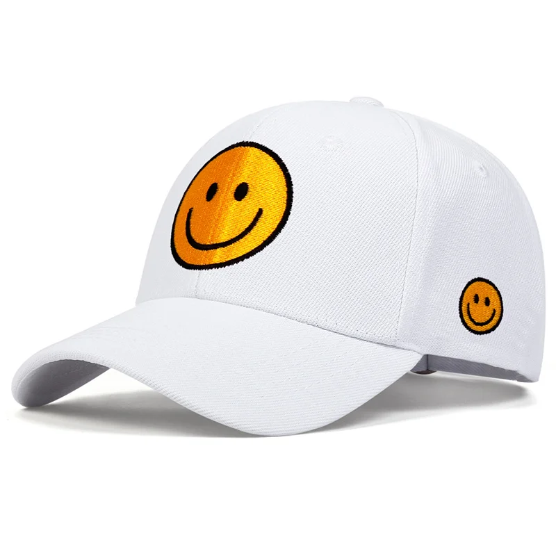 Unisex Smiling Face Embroidery Baseball Caps Spring Autumn Outdoor Adjustable Casual Hats Sunscreen Hat