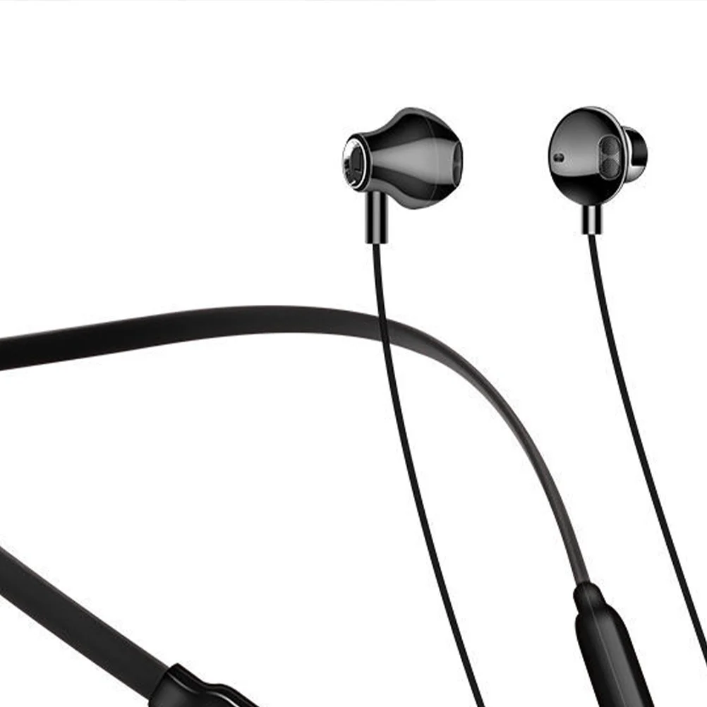 

1pc 5.0 Neck Hanging Wireless Headphones Sound Earphones Outdoor Sports Black 4-5H Playtime 10M Range 90Mah Gold-Plated