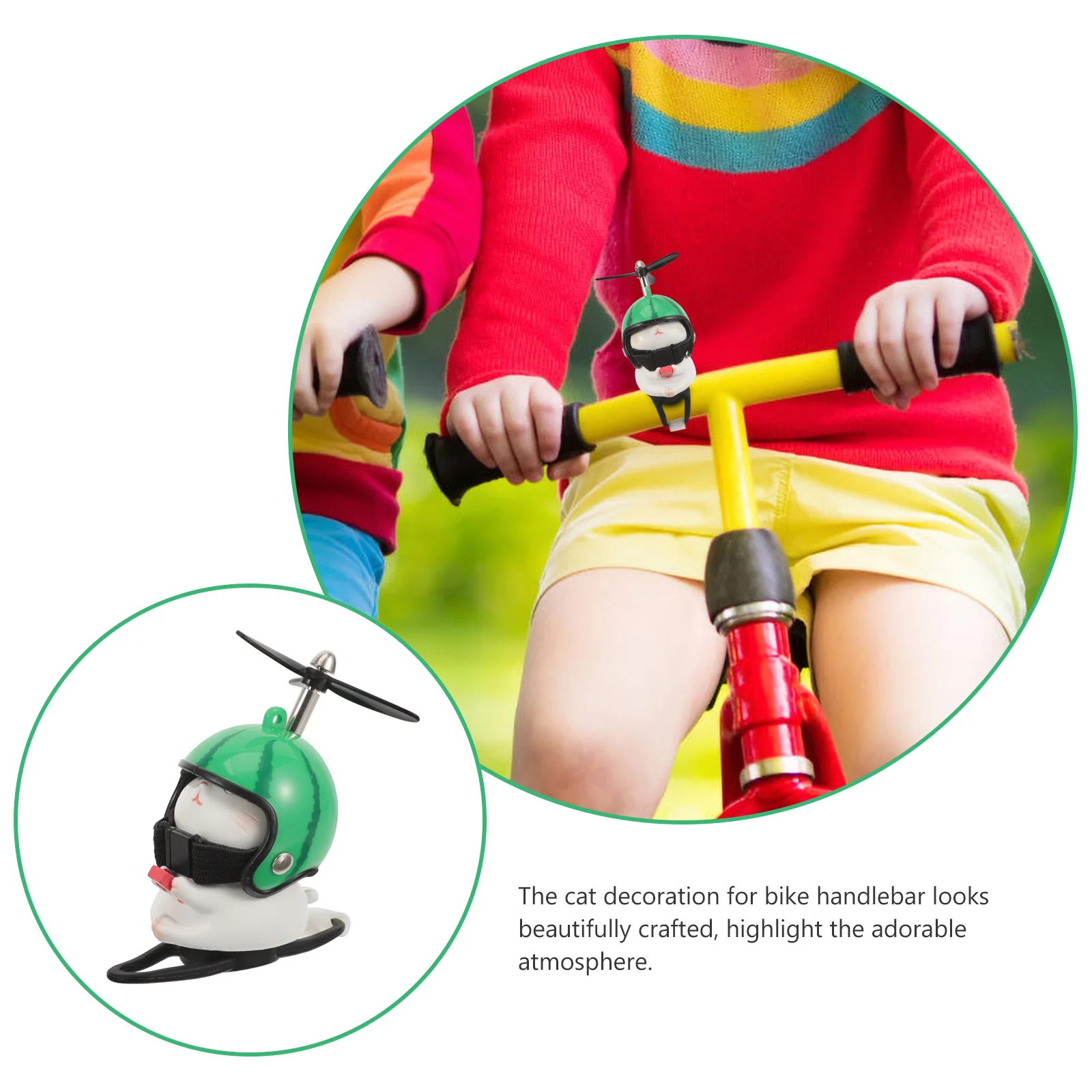 

Bike Ornaments Cat with Propeller High Durability Practical Decoration for Bicycles and Motorbikes Adorable