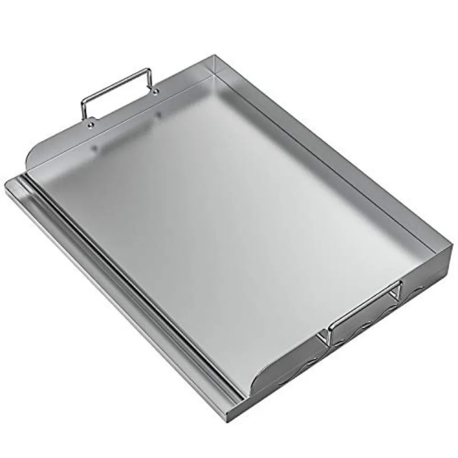 

Universal Griddle Flat Top Plate with Even Heating Bracing for BBQ Charcoal/Gas Grills Camping Tailgating and Parties