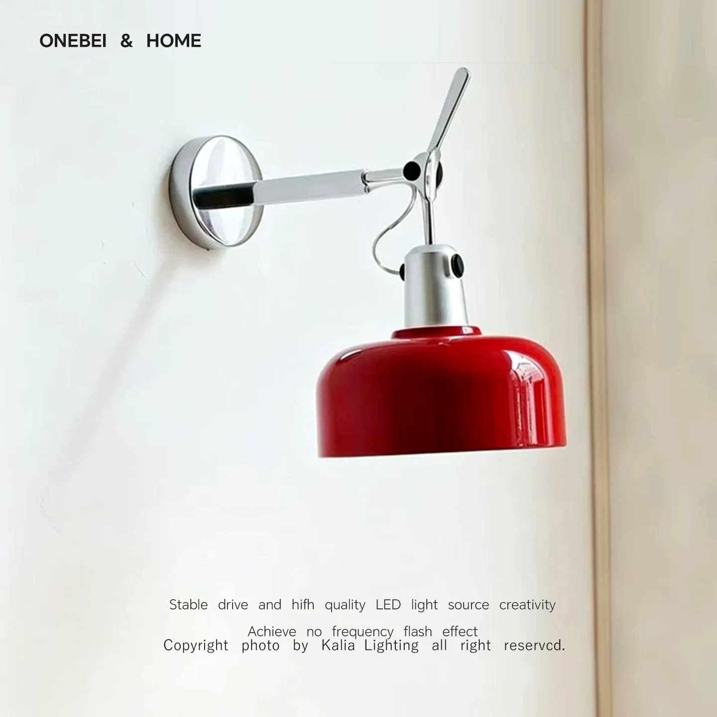 ONEBEI Memphis Long Arm Swing Telescopic Wall Lamp Minimalist Bedroom Bedside Reading Lamp E27 Bulb Home Decoration Wall Lamp