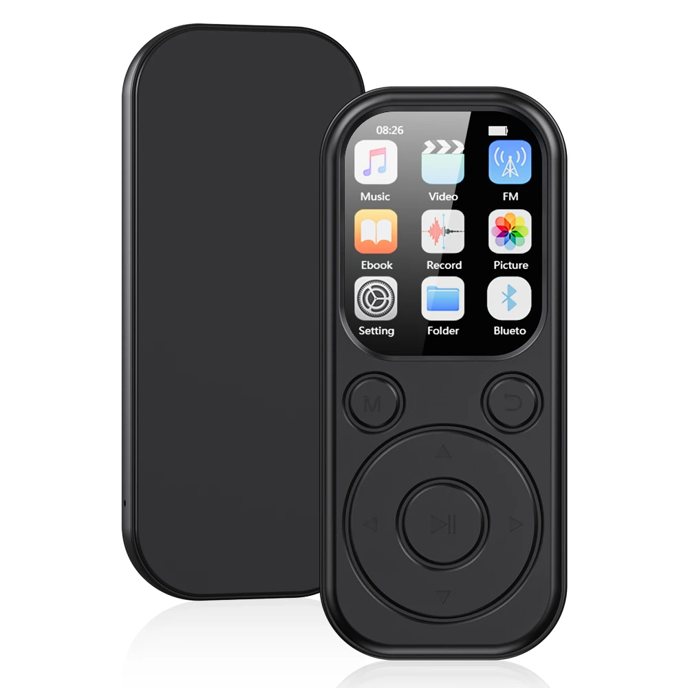 Portable MP3 Player 1.8 Inch Type-C Bluetooth 5.4 Compatible Touch Keys Music Stereo With HiFi Speaker FM Radio Recording E-Book
