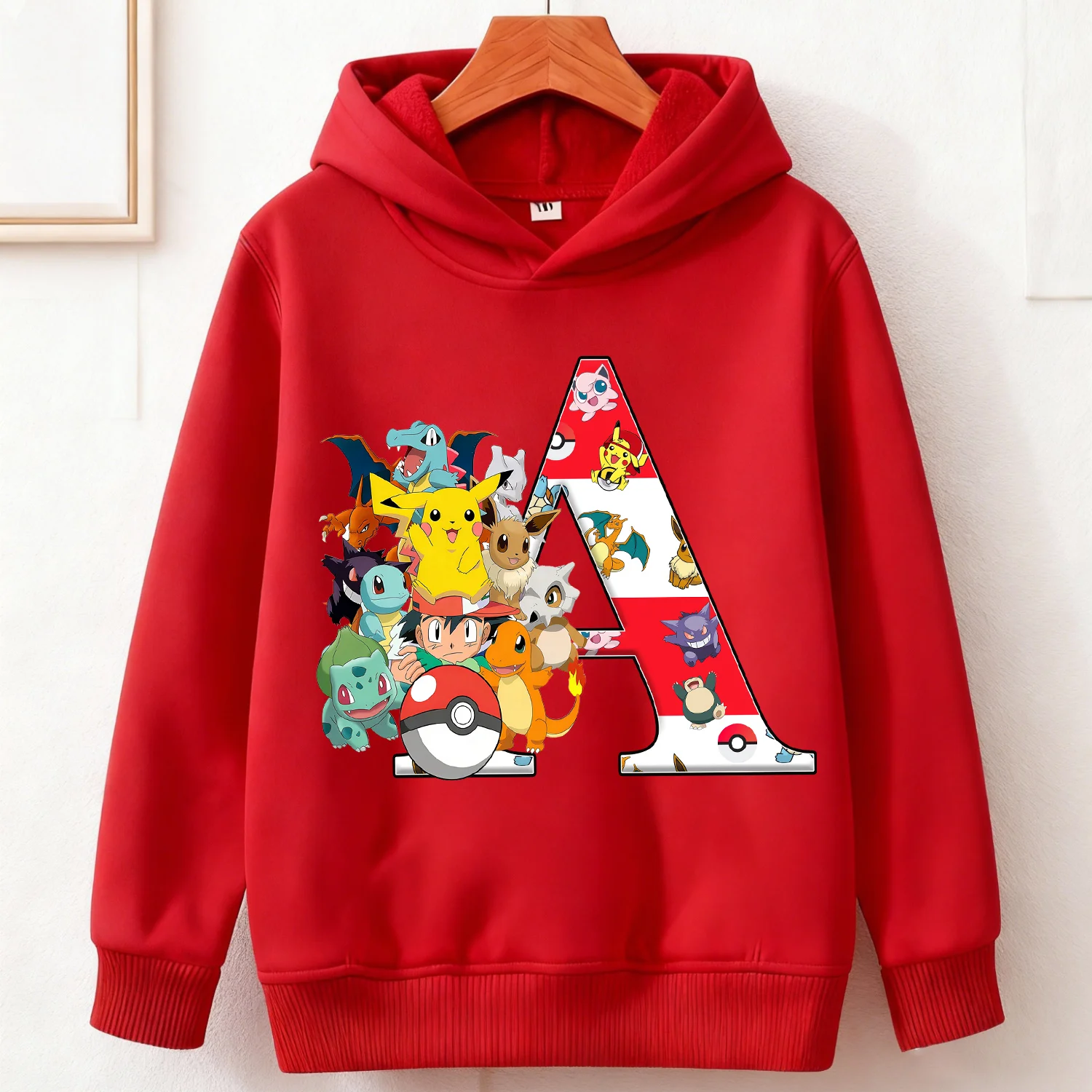 

Тонкая толстовка с капюшоном с изображением покемона для детей, одежда с капюшоном с надписью для мальчиков и девочек, кавайная детская толстовка, одежда в подарок
