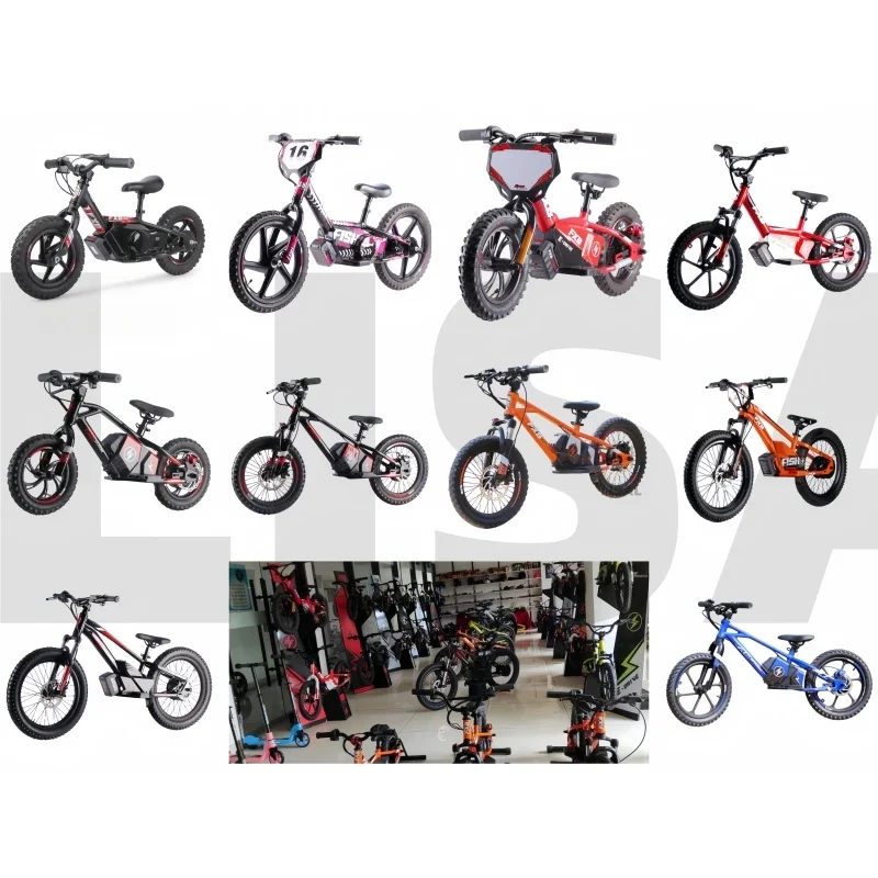 FXB mini motocicleta 20 pulgadas bicicleta para niños con batería de litio bicicleta eléctrica de cross 36V bicicleta de equilibrio eléctrico ebike 12 pulgadas 16 pulgadas