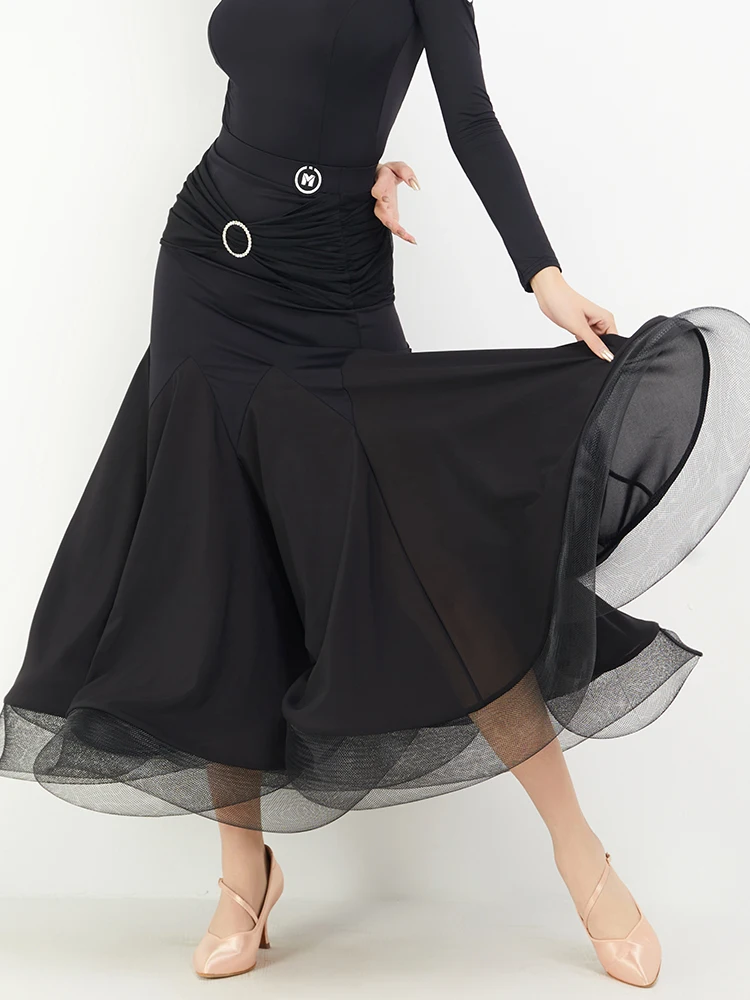 Falda de baile de salón para mujer, vestido de baile moderno latino, ideal para baile de Tango, Vals, Rumba, DN14956, 2023