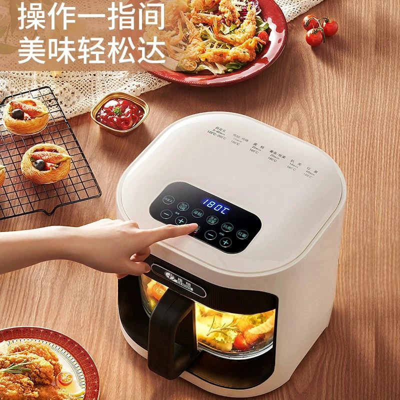 새로운 에어 프라이어 가정용 에어 프라이어 공식 다기능 회전 없음 시각적 코팅되지 않은 유리 라이너