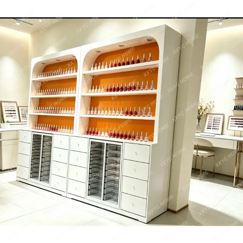 XNail salon special display cabinet Nail polish storage display Beauty salon products Cosmetics paint display cabinet