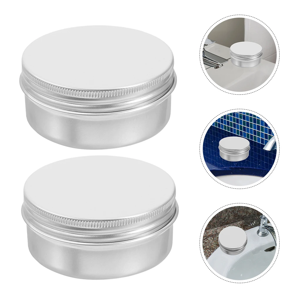 

3 pcs Aluminum Container Metal Storage Cans Travel Holder Lid Small Tins Candy Packaging Lightweight Portable Round Box