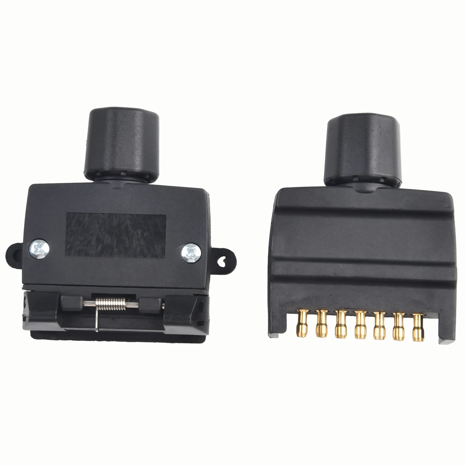 Connector Flat Trailer 7Pin Black Brass for cross Slotted Copper Needles Flat Trailer Frosted Socket Set Connector
