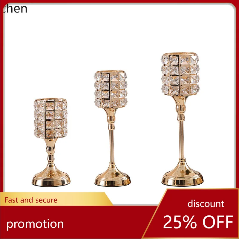 

ZML Crystal Candle Holder - High-end Home Decor Large Wedding Candle Stand Decorative Ornament