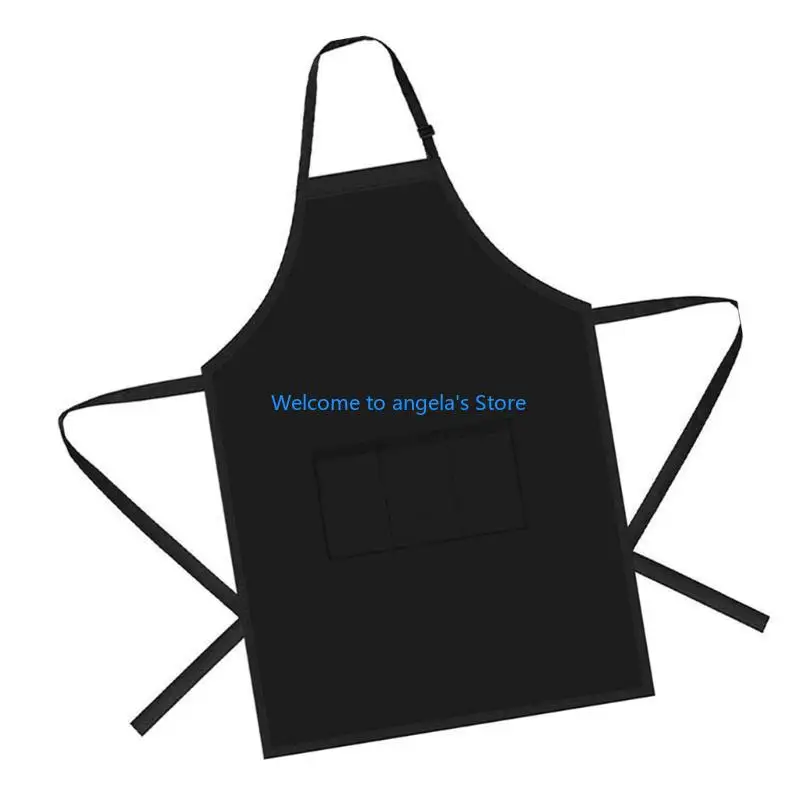 X4YC Adjustable Bib Apron with 3 Pockets,Kitchen Cooking Restaurant Chefs Apron