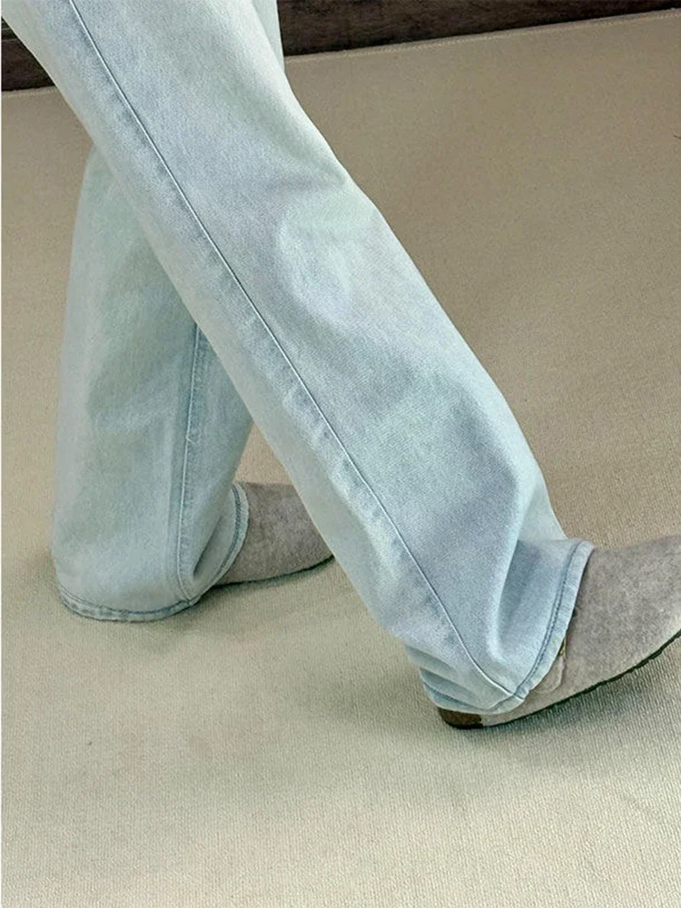 Y2K Jeans Women Light Blue Low Waist Wide Leg Pants Spring Autumn New 2026 Vintage Streetwear Loose Straight Trousers 5