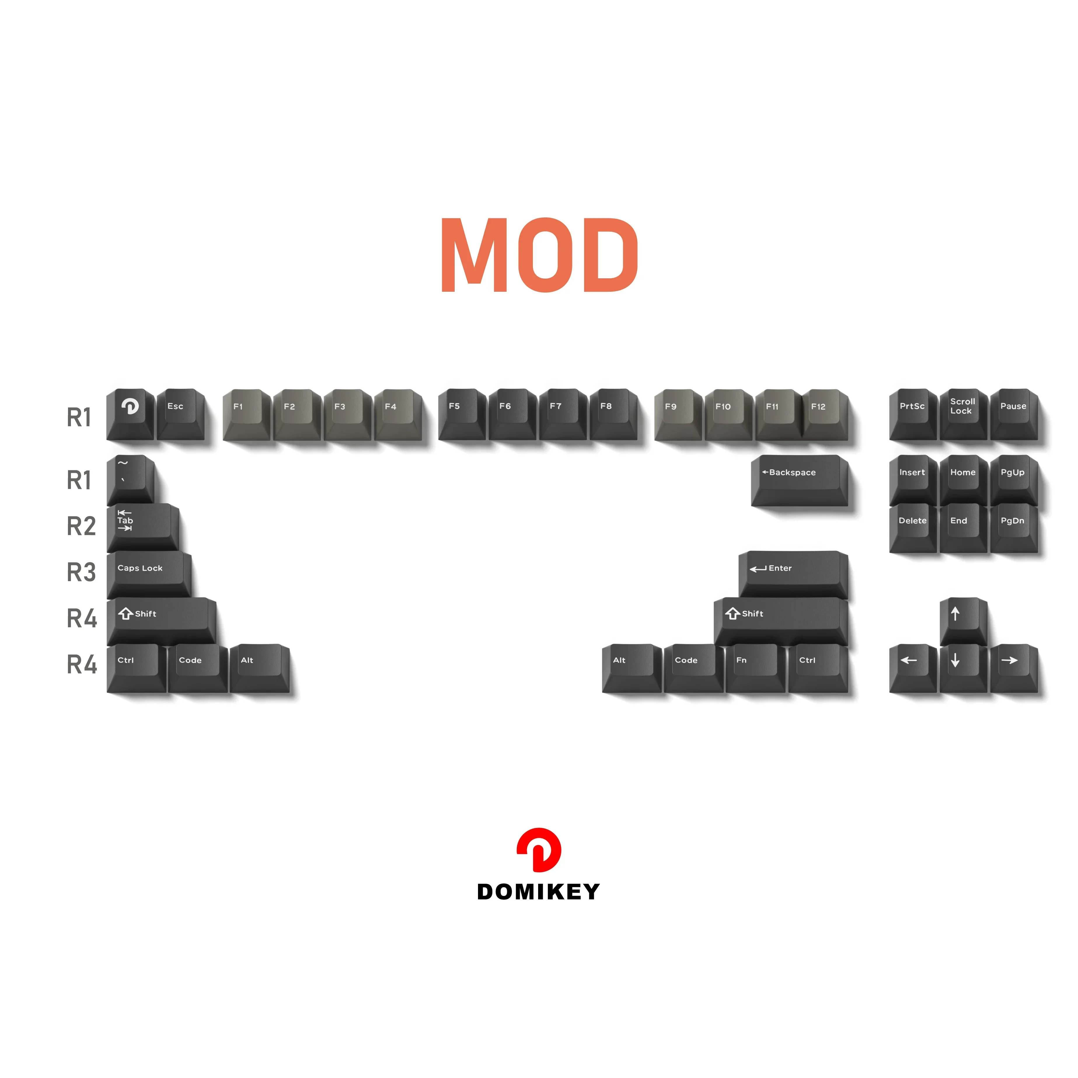 

MOD Kit Cherry profile Domikey Dolch Doubleshot ABS Keycap Triple shot Japanese root keycaps Kit Modifier keys