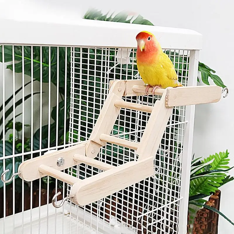 Bird Ladders For Parrots Wooden Climbing Ladder For Parrots Multipurpose Beak Grinding Toys Bird Climbing Toys For Standing