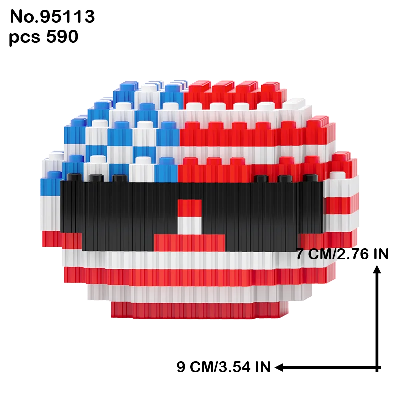 Polandball 미니 빌딩 블록, 이스라엘, 캐나다, 싱가포르, 영국, 독일, 컨트리 볼, 어린이 선물, 지능형 소품